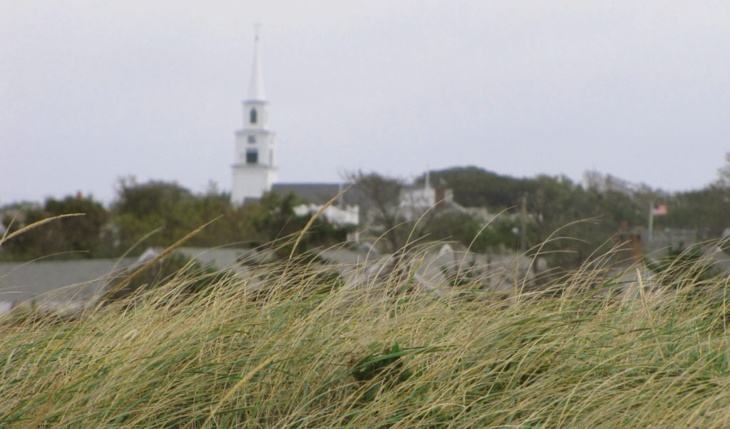 A view of Nantucket village from the shore.