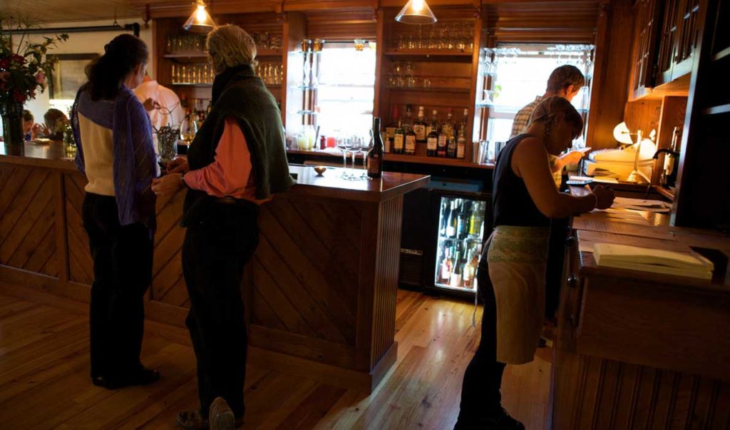 The bar at Nebo Lodge on North Haven.