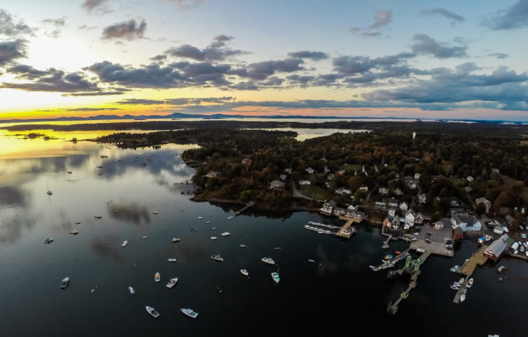 An aerial view over North Haven