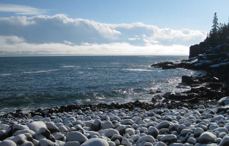 Otter Cliffs in winter.