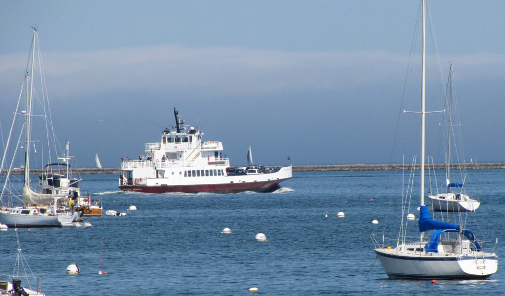 Ferry crosses Rockland harbor.