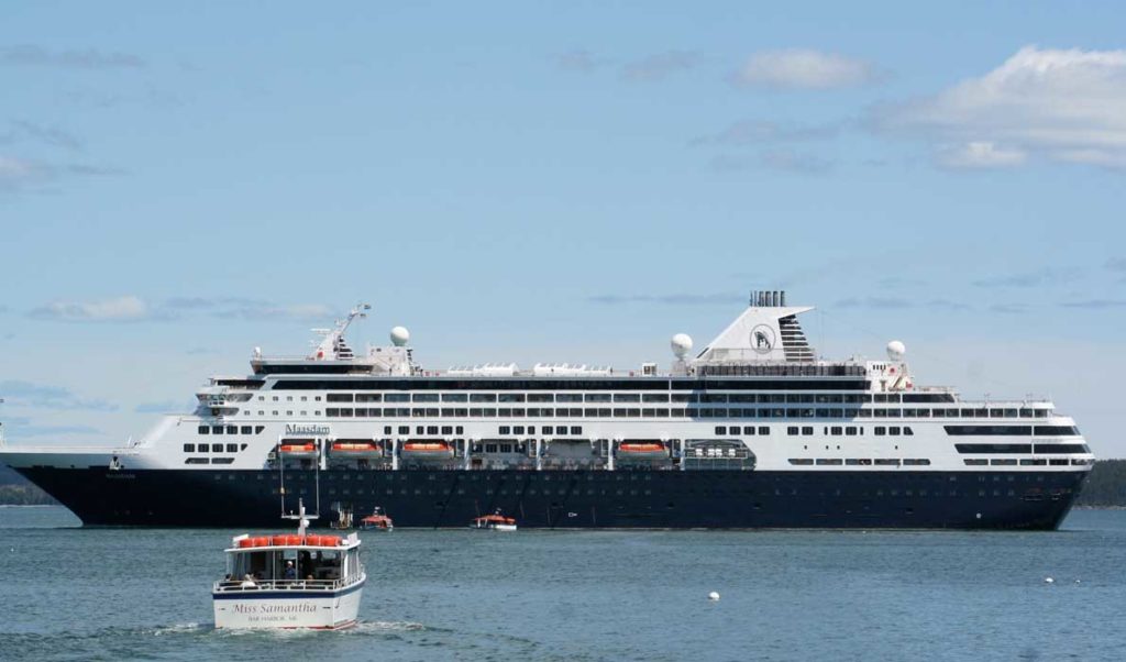 A cruise ship off Bar Harbor.