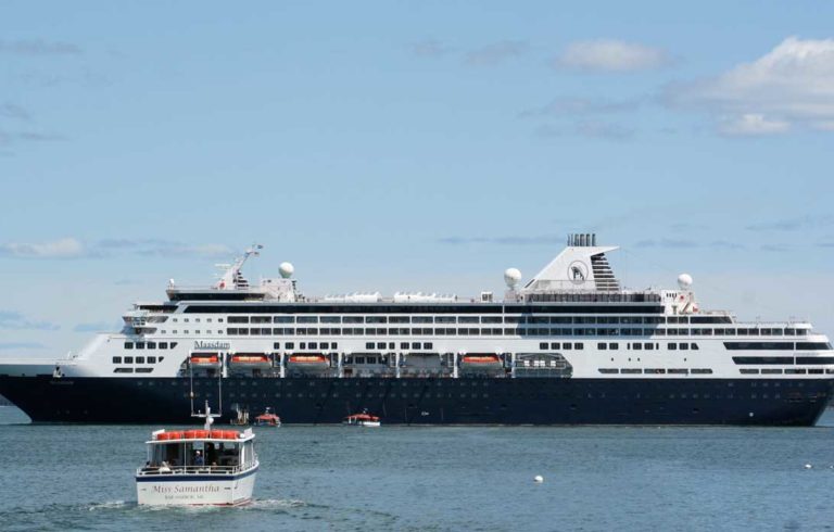 A cruise ship off Bar Harbor.