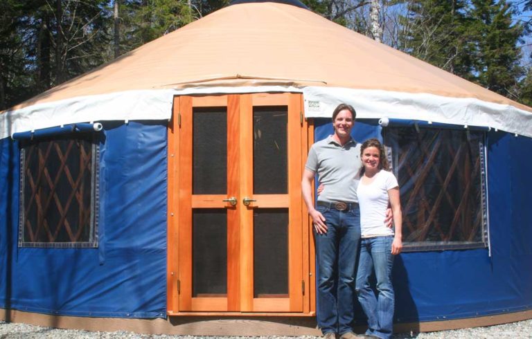 Aaron Sprague and Karen Roper are adapting the yurt for visitor lodging.