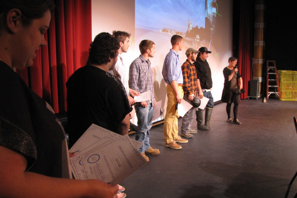 Students are recognized at an Eastern Maine Skippers program event in Ellsworth.