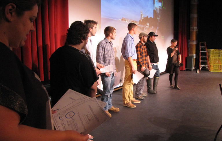 Students are recognized at an Eastern Maine Skippers program event in Ellsworth.