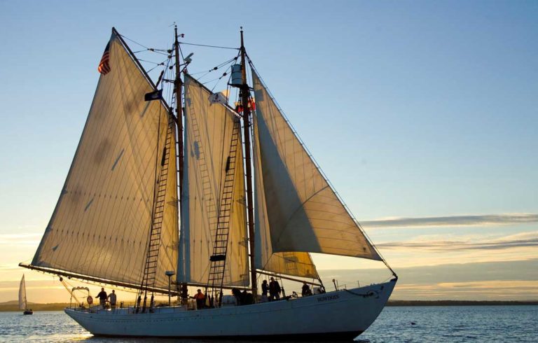 The schooner Bowdoin underway.