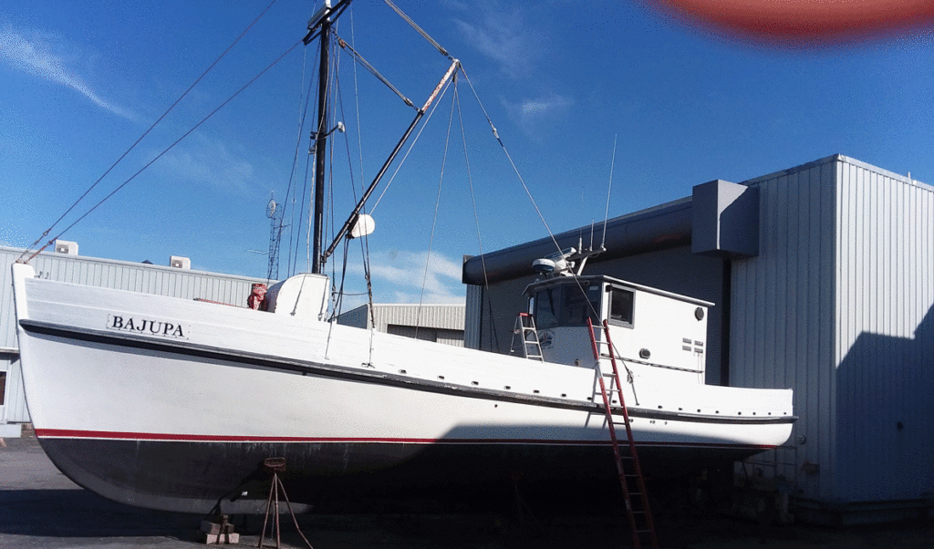 Bajupa at Journey's End boatyard in Rockland.