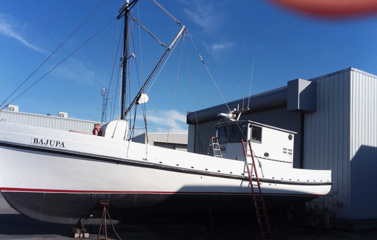 Bajupa at Journey's End boatyard in Rockland.