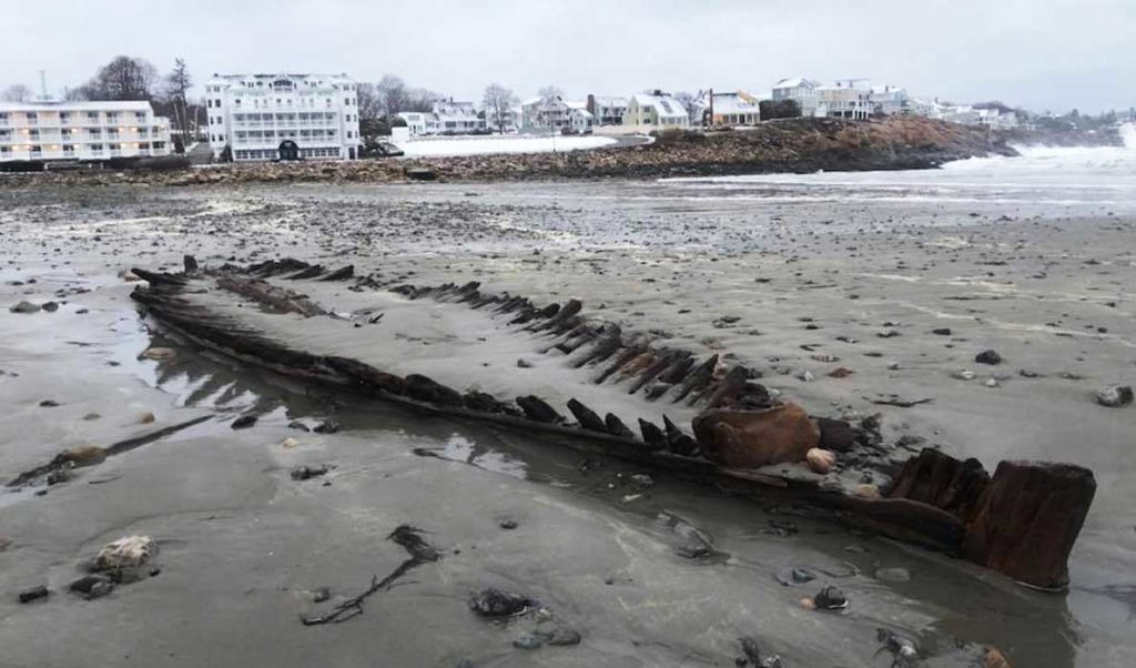 What may be the remains of the Defiance at Short Sands Beach in York.