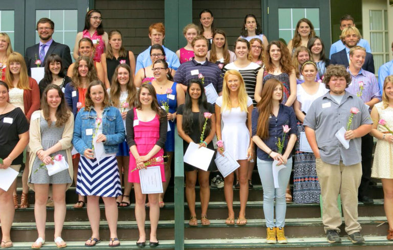 Some of the 2015 island students who received college scholarships through the Island Institute.