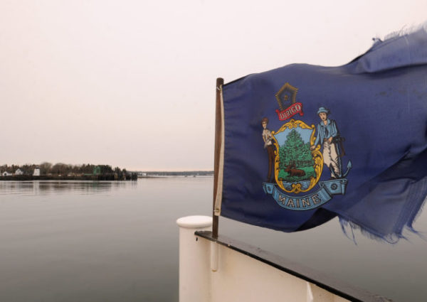 The ferry approaches Islesboro in Penobscot Bay.