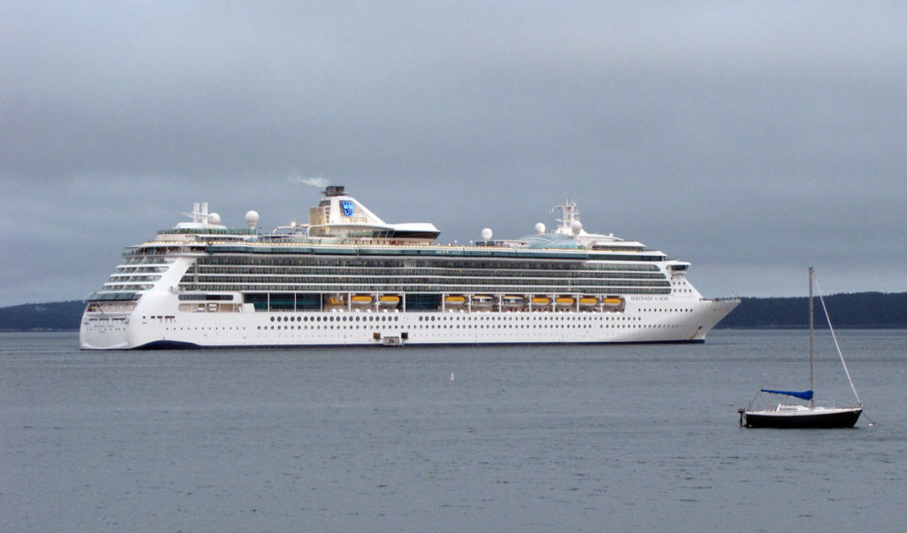 A cruise ship off Bar Harbor in October 2016.