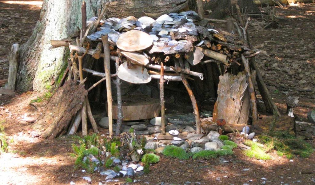 A fairy house on a Maine island.