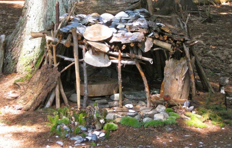 A fairy house on a Maine island.