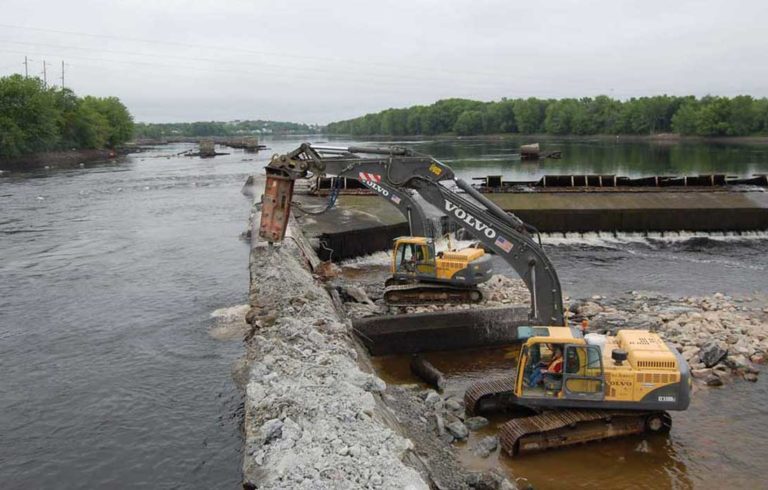 Dam removal on the Penobscot River.