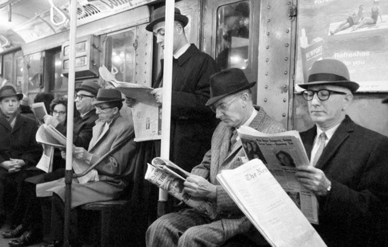 Readers of The Working Waterfront on their morning commute from Portland to Eastport.