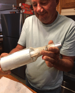 Gary Snyder with bottle and letters. PHOTO: COURTESY TIM FARRELLY