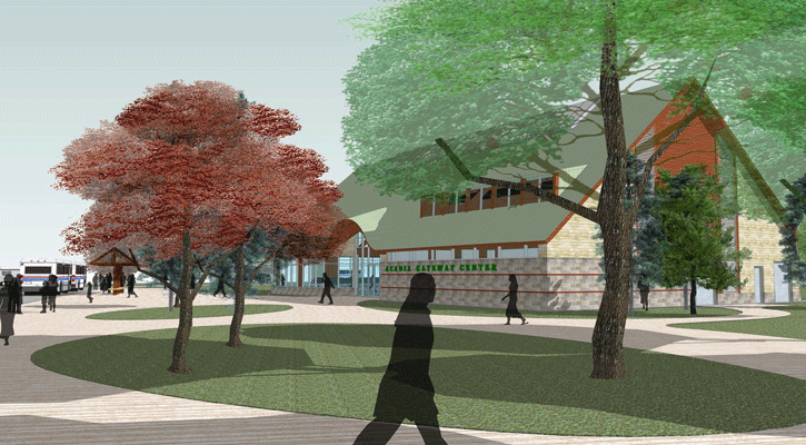 Seen here is a rendering of Phase 2 construction of the Acadia Gateway Center in Trenton. PHOTO: NATIONAL PARK SERVICE