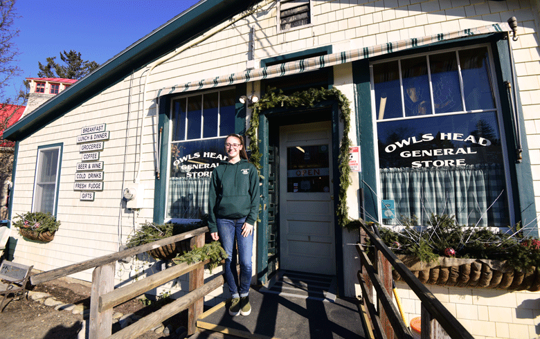 Maya Newsam in front of her store. PHOTO: KELLI PARK