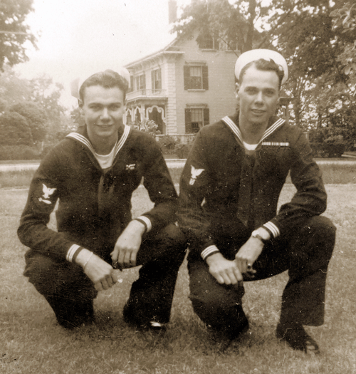 Sherm and Alfred Stanley, June 1944. PHOTO: COURTESY MONHEGAN MUSEUM