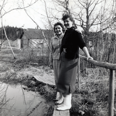 #4: Colleen Rich Jones, and Alice Doughty Lefebvre at the pond in the mid-1950s. PHOTO: COURTESY DONNA DAMON