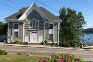 The Rockport Opera House sits above the harbor. PHOTO: COURTESY TOWN OF ROCKPORT