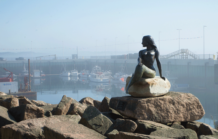 Eastport's famed mermaid statue.
