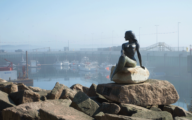 Eastport's famed mermaid statue.