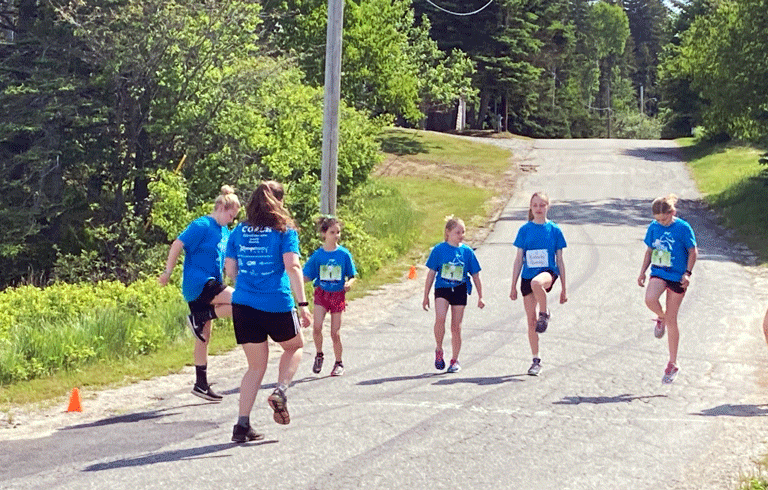 Warming up before the run.