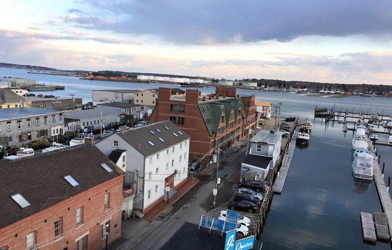 View over a Portland pier.