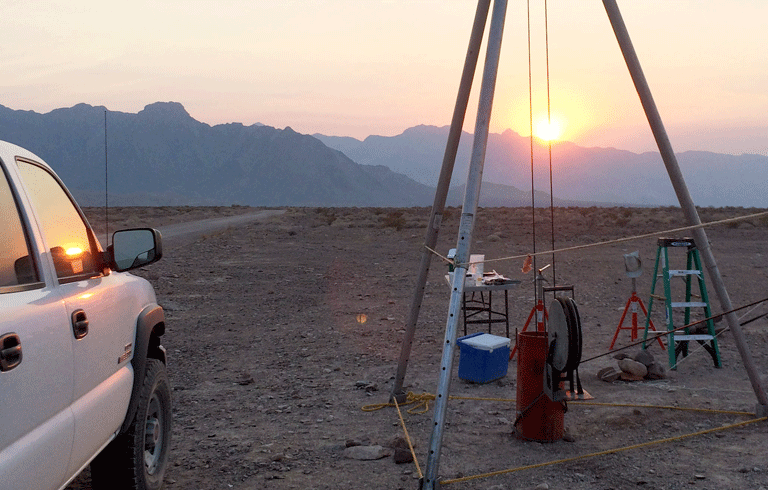 The site where research discovered microbes that have not evolved. PHOTO: DUANE MOSER/DESERT RESEARCH INSTITUTE.