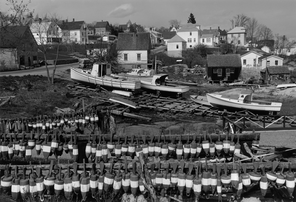 Painted lobster buoys, Stonington, 1971.