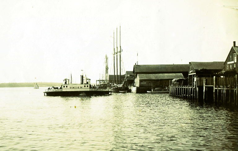 The steam ferry Union on the Bath waterfront, circa 1890. PHOTO: COURTESY MAINE MARITIME MUSEUM