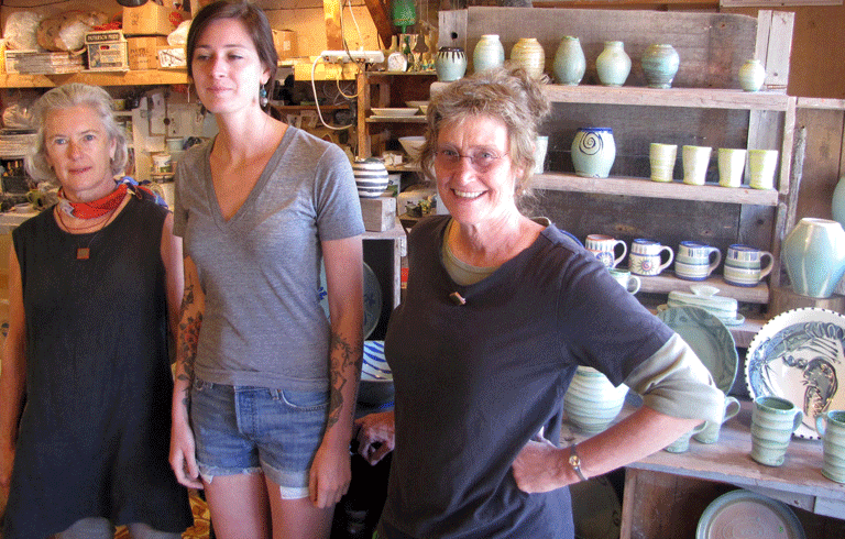 Marian Baker, at right, in her studio and gallery on Islesford. FILE PHOTO: TOM GROENING