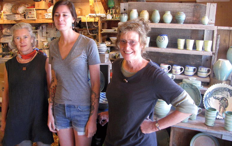 Marian Baker, at right, in her studio and gallery on Islesford. FILE PHOTO: TOM GROENING