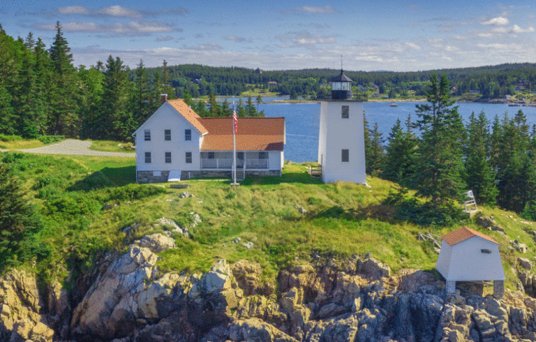 Burnt Coat Harbor Light on Swan's Island. PHOTO: COURTESY HARBORVIEW STUDIO