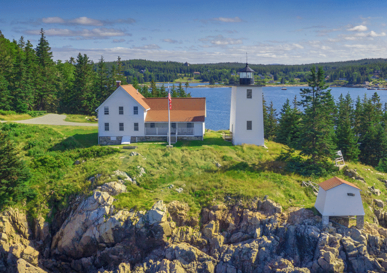 Burnt Coat Harbor Light on Swan's Island. PHOTO: COURTESY HARBORVIEW STUDIO