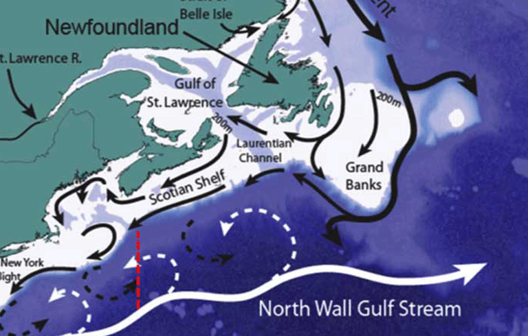 Map of ocean currents.