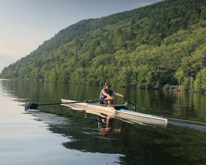 A solo rower participating in Megunticook Rowing. PHOTO: COURTESY ANNA GOODALE