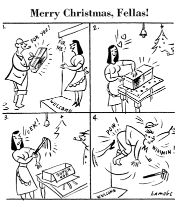 Francis Hamabe, Merry Christmas Fellas!, undated cartoon