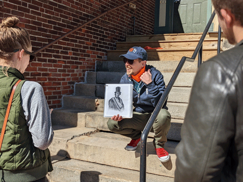 Dugan Murphy holds a photograph of one Portland’s unsung historical figures. PHOTO: COURTESY DUGAN MURPHY