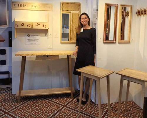 Vincent poses with her work at the Smithsonian Institution’s fine craft show in Washington D.C. PHOTO: COURTESY CHRISTINA VINCENT