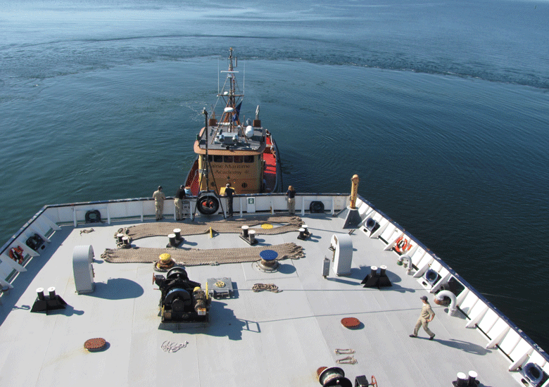 The stern deck of Maine Maritime Academy's current training vessel. FILE PHOTO: TOM GROENING
