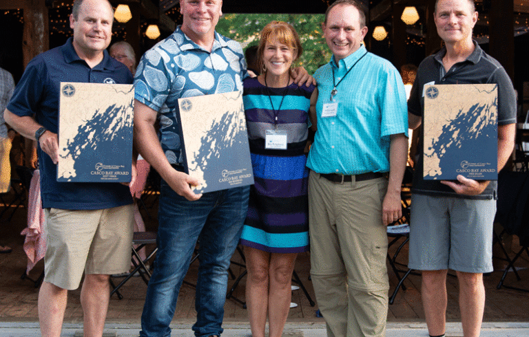 From left: Scott Firmin, Dan Devereaux, Ivy Frignoca, Will Everitt, and Fred Dillon. PHOTO: COURTESY FRIENDS OF CASCO BAY