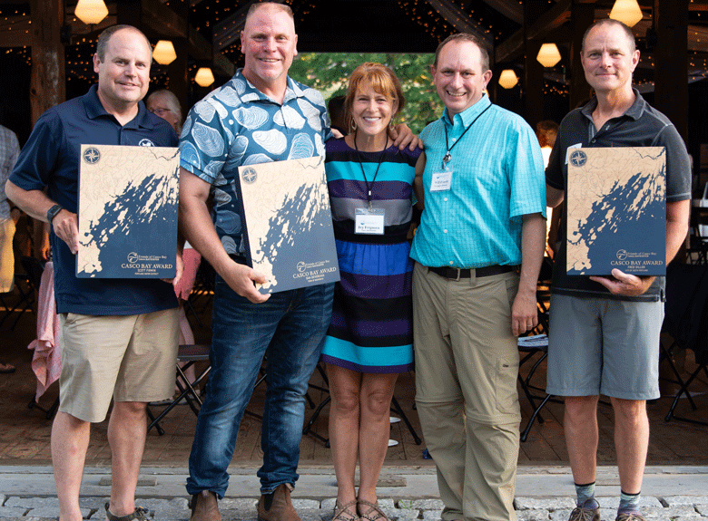 From left: Scott Firmin, Dan Devereaux, Ivy Frignoca, Will Everitt, and Fred Dillon. PHOTO: COURTESY FRIENDS OF CASCO BAY