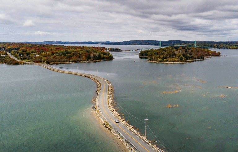 The Deer Isle causeway, linking Deer Isle with Little Deer Isle and the bridge that leads to the mainland.PHOTO: JACK SULLIVAN