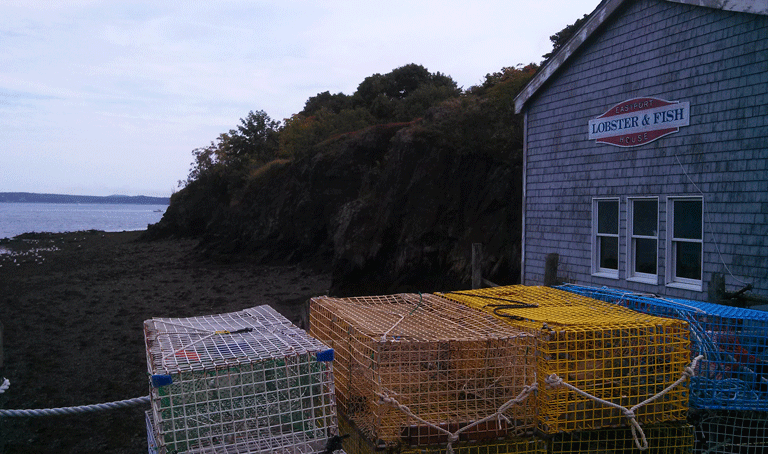 A lobster landing pier in Eastport.