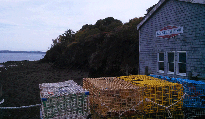 A lobster landing pier in Eastport.