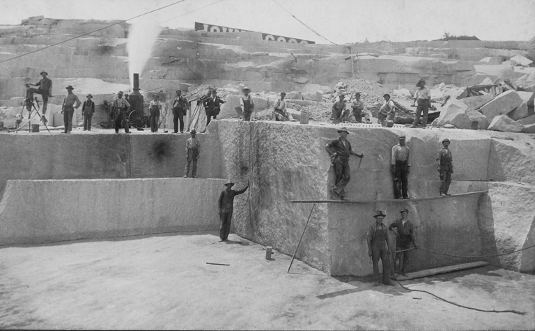 Workers on Stonington’s Crotch Island in the early 20th century. PHOTO: COURTESY DEER ISLE HISTORICAL SOCIETY